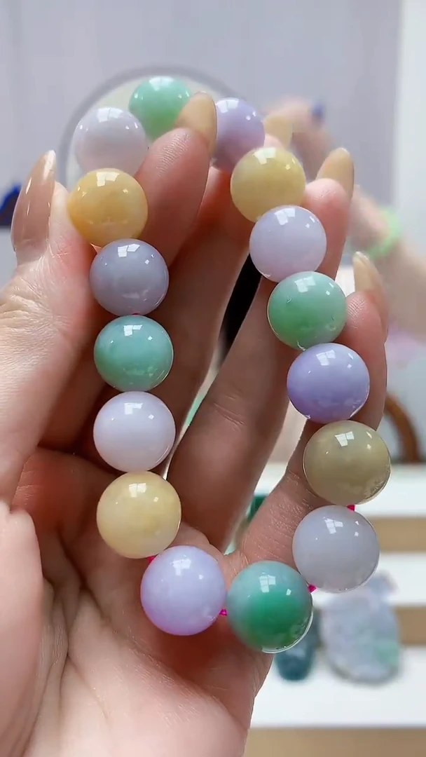 未镶嵌定制翡翠4852MM-毛货手串36