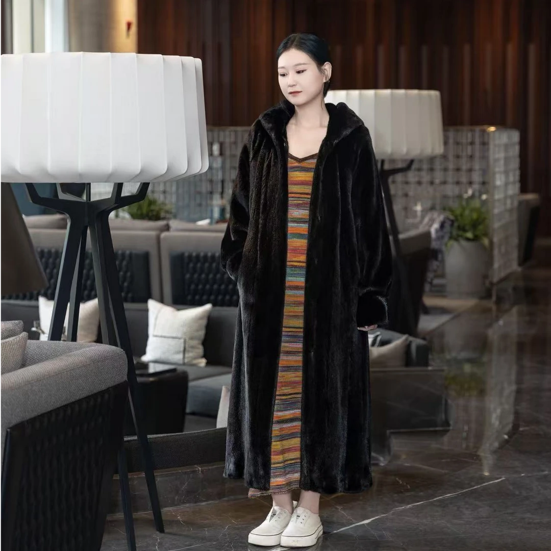 宝嘉美小母貂帽款女士《全挖削工艺》《机开全抽刀》冬季时尚轻柔