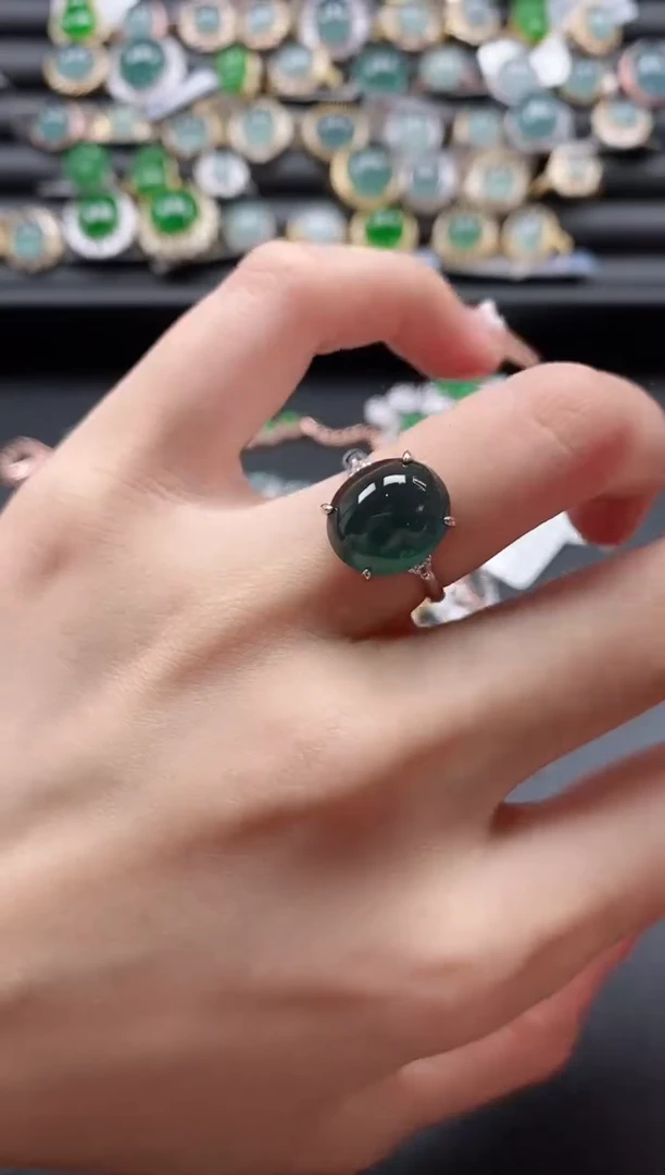 【闪购商品】翡翠戒指银S925镶嵌51151