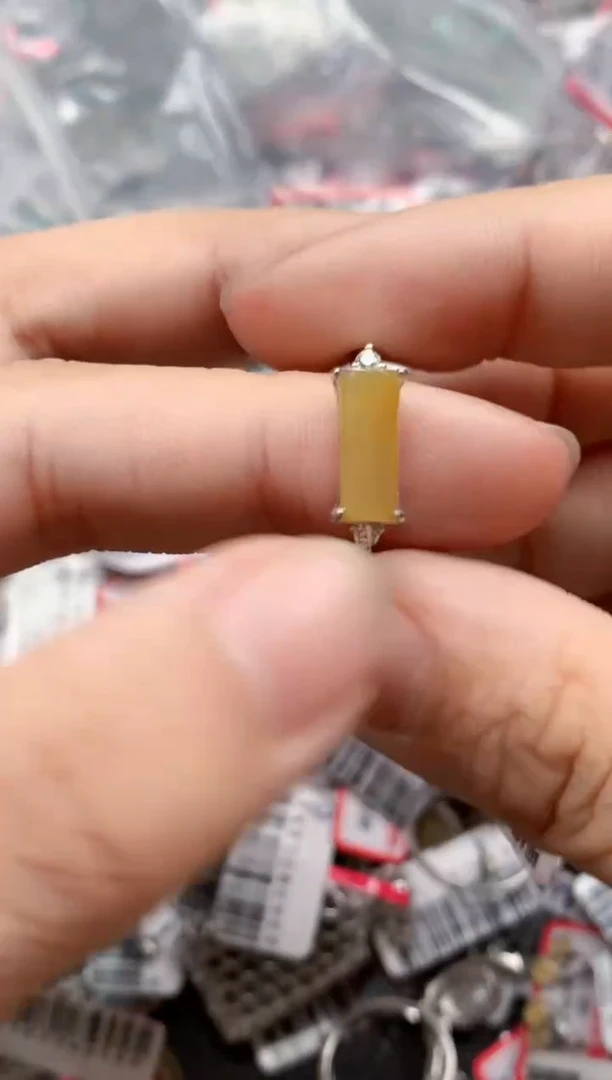 银S925镶嵌戒指翡翠天然A货缅甸翡翠