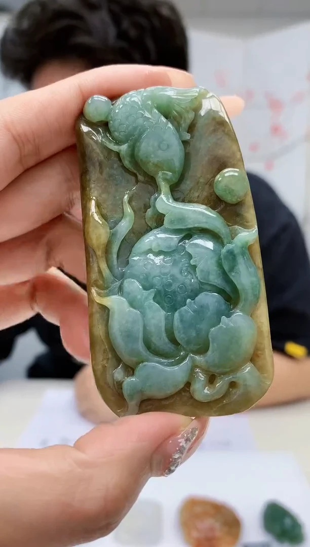 【闪购商品】定制翡翠未镶嵌4688MM-毛货挂件18