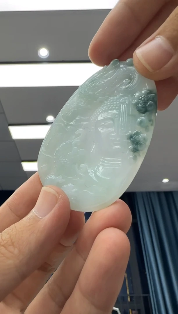 颈饰未镶嵌翡翠天然翡翠A货孤品一件