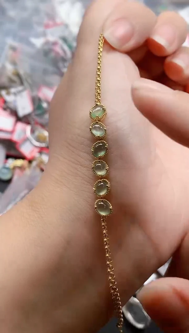 银S925镶嵌戒指翡翠天然A货缅甸翡翠