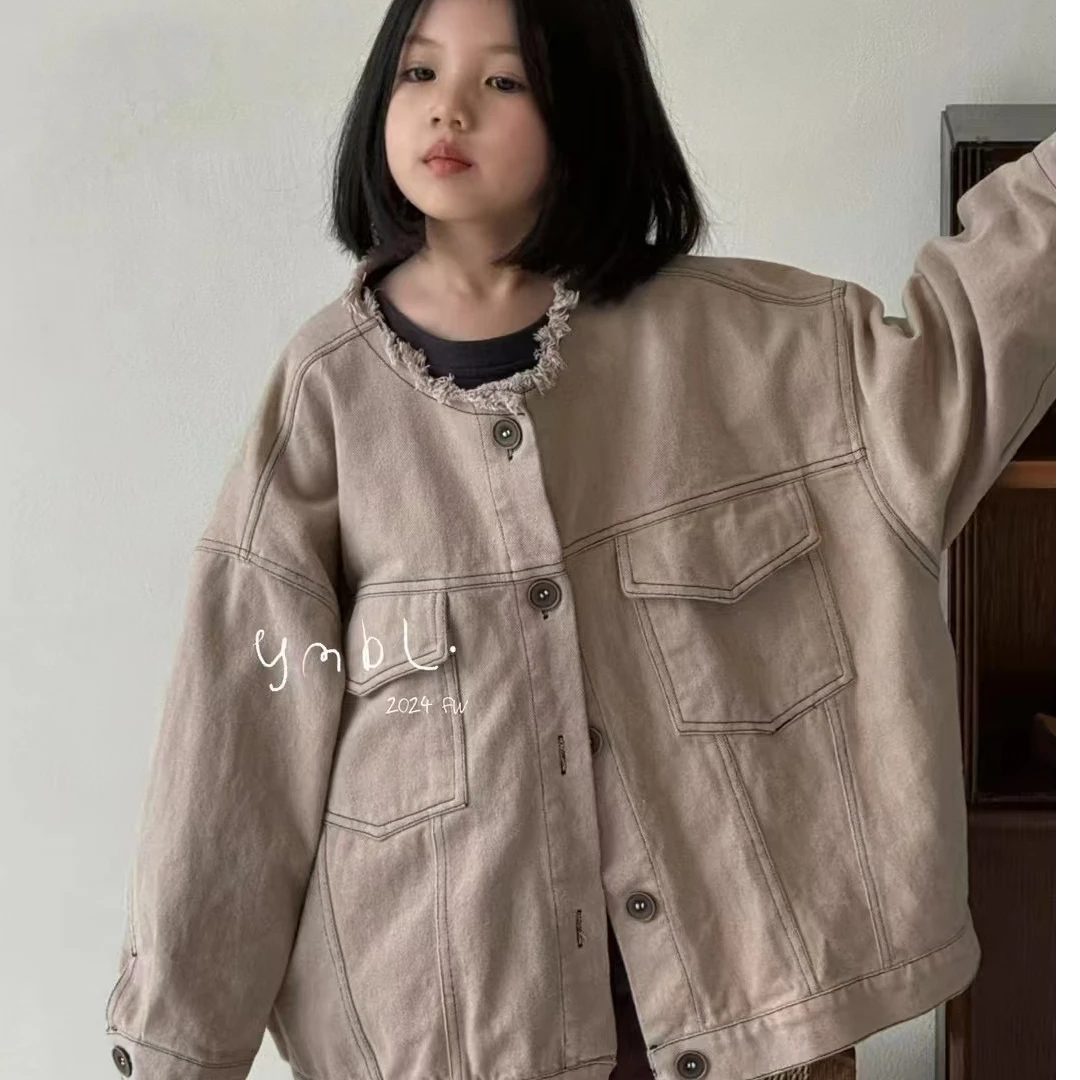 儿童复古宽松休闲日韩系纯色宽松外套