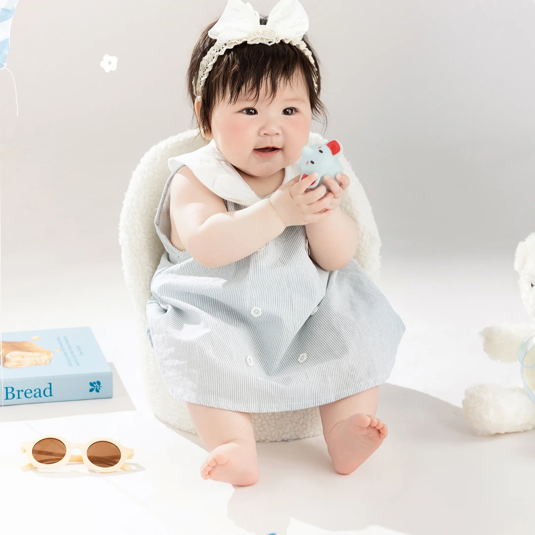 蓝系小清新主题蛇宝宝百天摄影服装道具宝宝百天照影楼儿童摄影