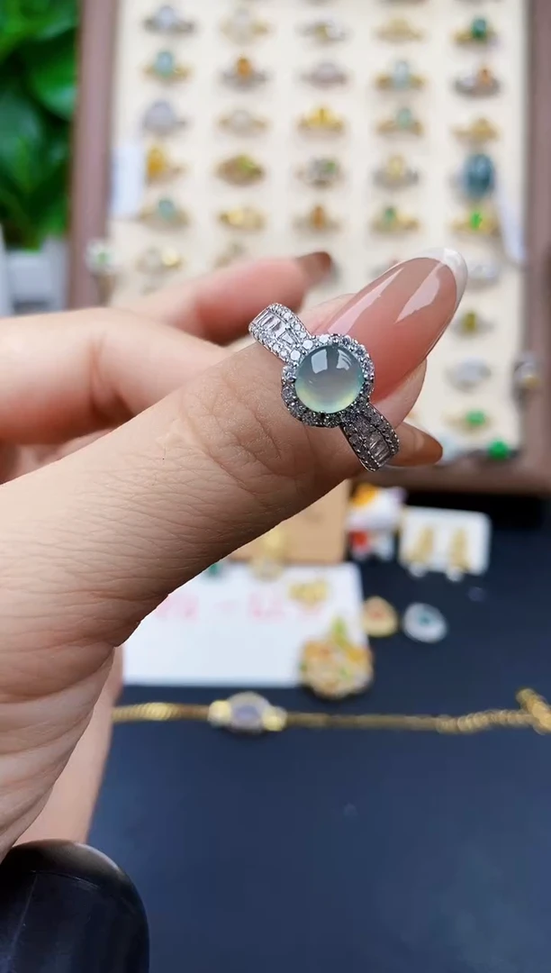 银S925镶嵌戒指翡翠02