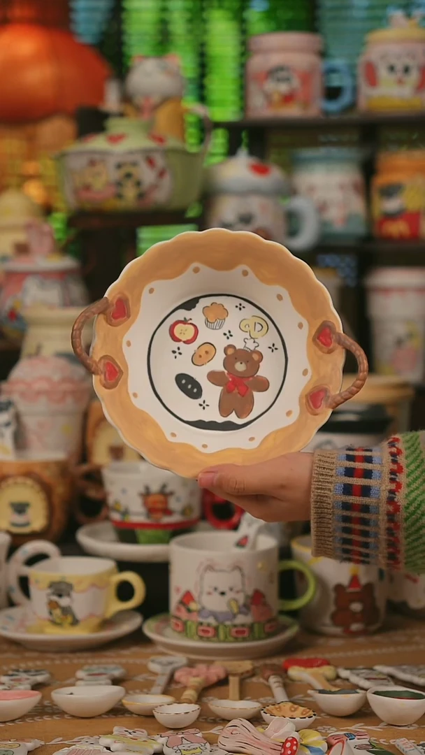 陶瓷无盖款景德镇时光绘馆 创意手绘高温釉下彩陶瓷