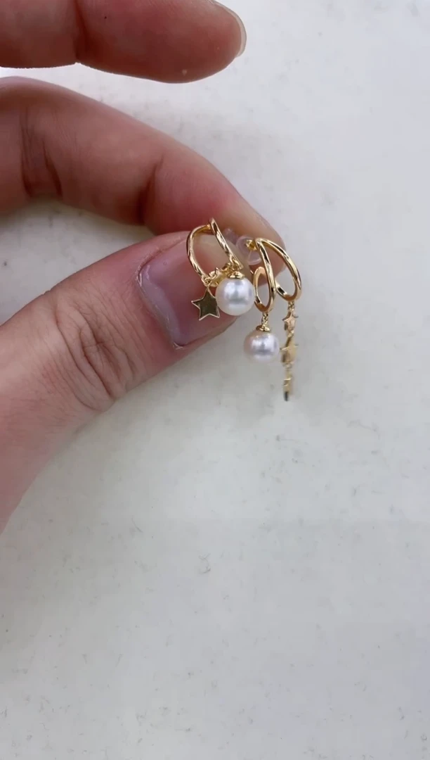 银S925镶嵌耳饰海水珍珠