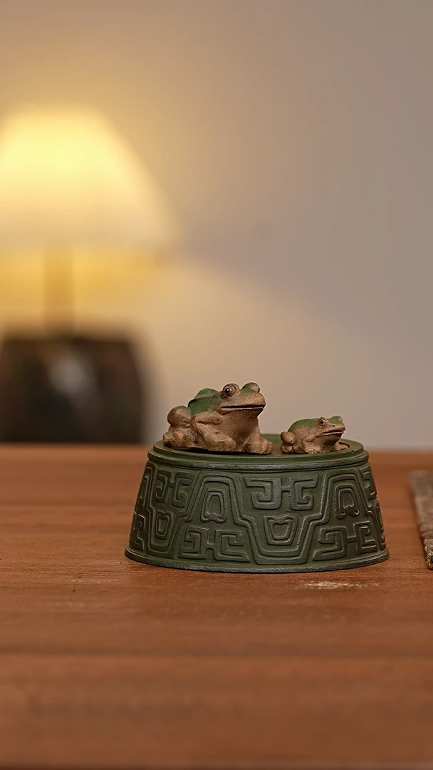 紫砂茶宠大绿青蛙茶宠小绿青蛙茶宠