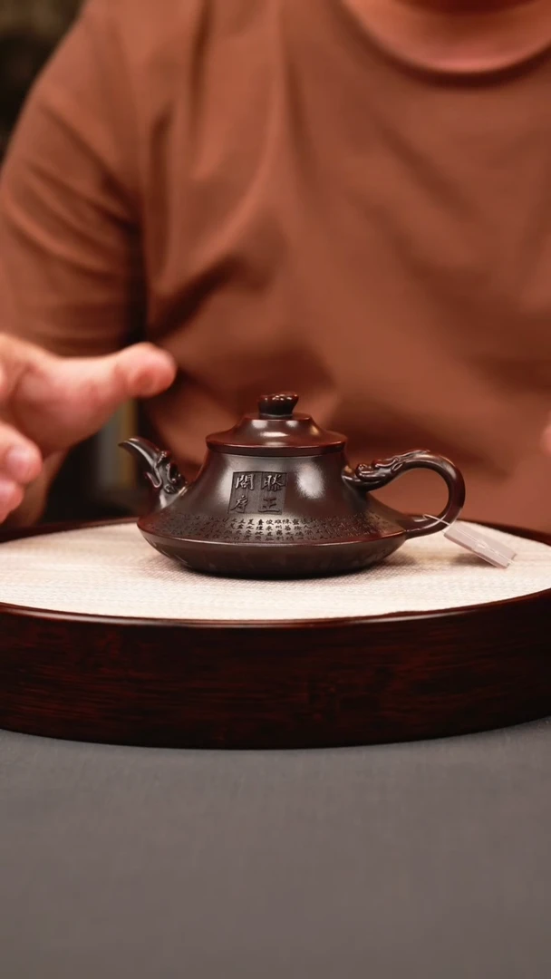 茶壶紫砂古红泥 云炉 滕王阁