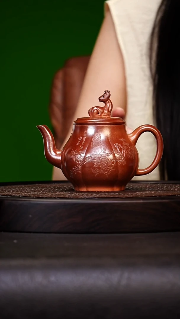 宜兴原矿高端紫砂 潮庄山红泥300cc