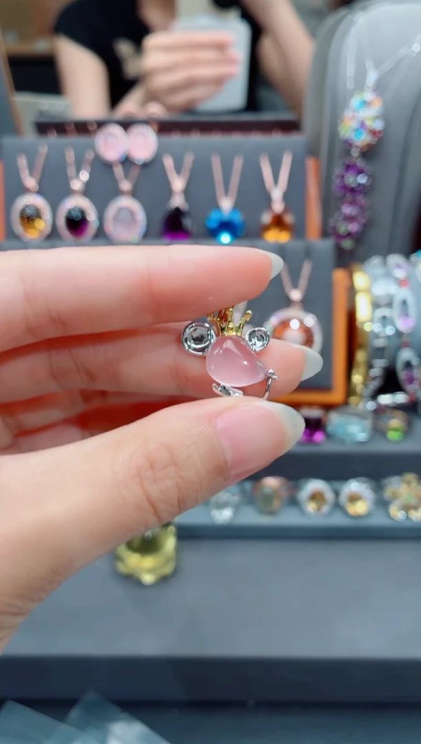 银S925镶嵌吊坠(不含链)水晶自**啼水晶吊坠