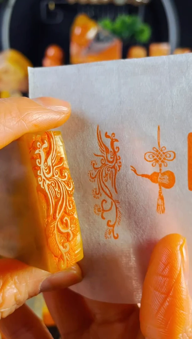 【闪购商品】巴林石印石手工篆刻《凤凰》1.2*4