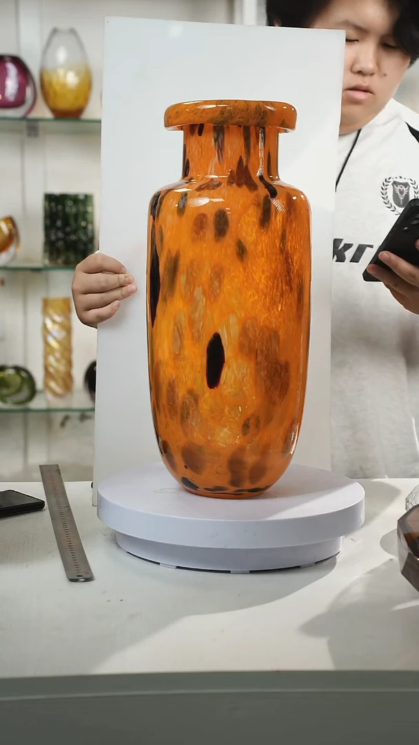 高41轻奢琉璃花器福利正常手工痕迹