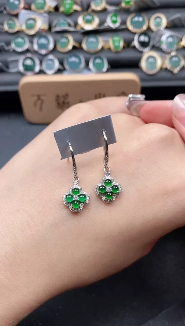 翡翠戒指银S925镶嵌51151