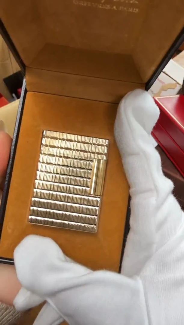 纯铜都家L1小号金横竖纹带盒