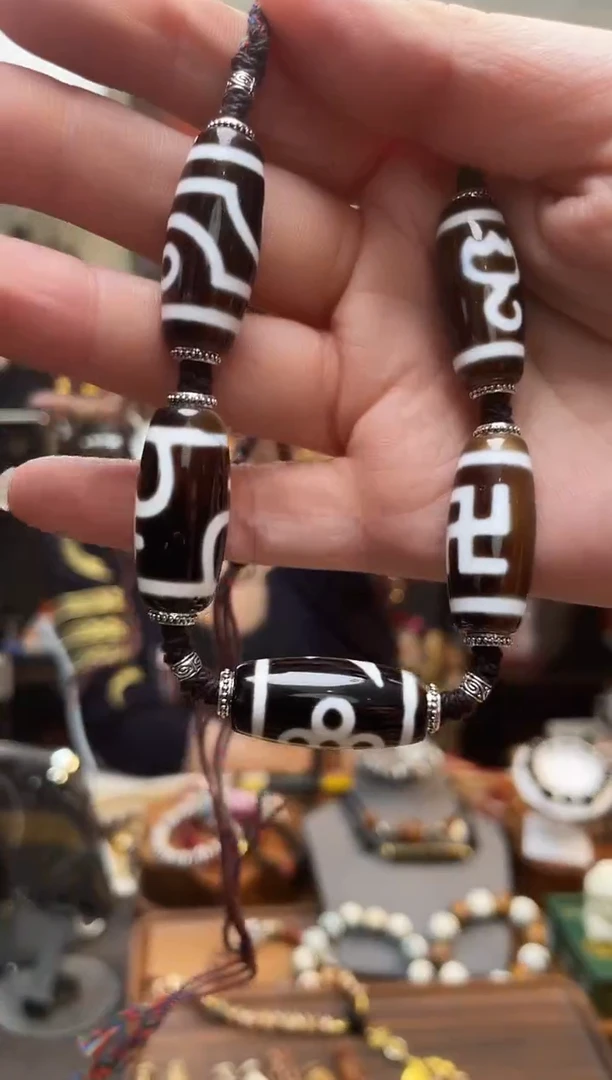 【闪购商品】白玉菩提吊坠黑白手串珠珠阵项链