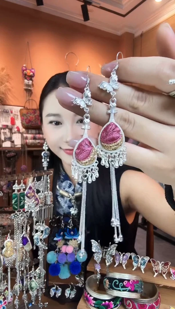刺绣纯手工民族风耳环