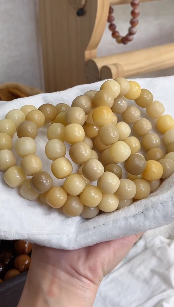 菩提根/象牙果手串g52干磨桶珠13*14瑕疵不补