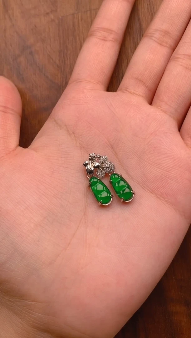 【闪购商品】翡翠吊坠(不含链)银S925镶嵌银色豆子吊坠