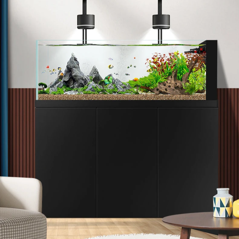 金晶超白溪流缸    工业风溪流缸 鱼缸客厅家用