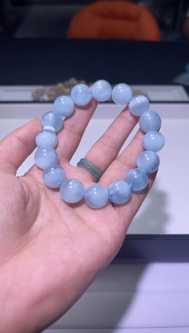 1海蓝宝石（处理）J122-13mm海蓝宝单圈-多样性发其一