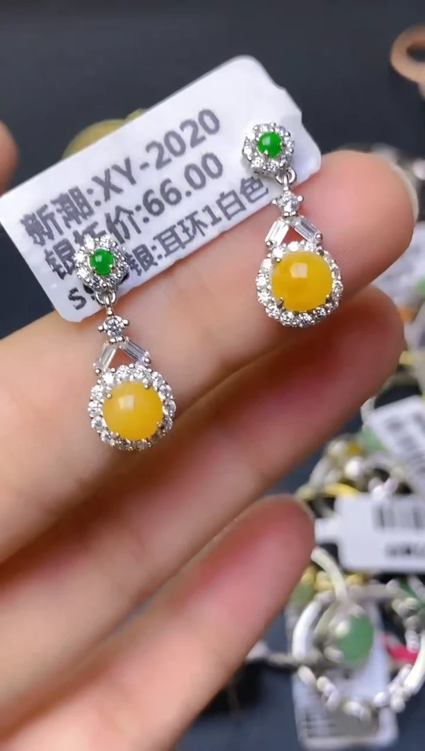 翡翠戒指银S925镶嵌百内无证书