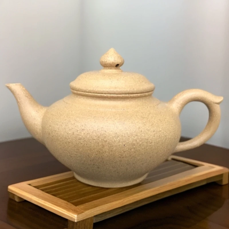 宜兴紫砂壶  原矿芝麻段泥  传统器型  笑樱壶  手工茶壶