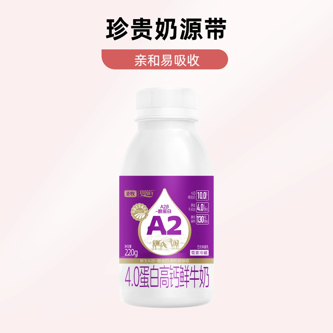 圣牧塞茵苏A2 4.0蛋白高钙鲜牛奶 巴士杀菌乳