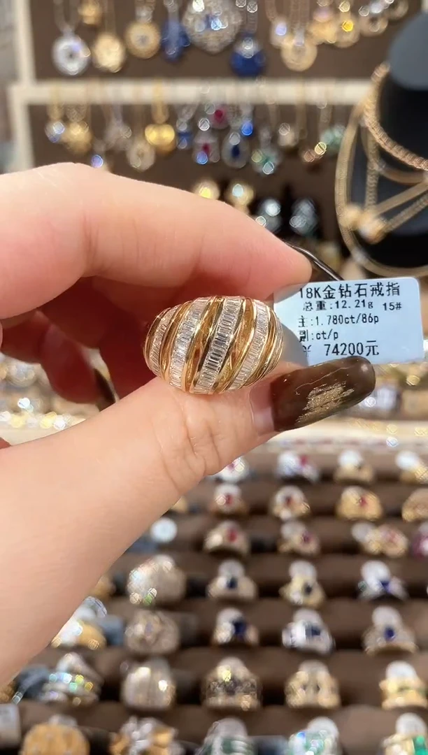18K金镶嵌戒指/指环钻石18K金钻石戒指15