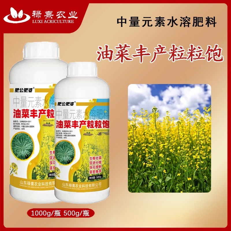油菜丰产粒粒饱提高出油率促花授粉抗倒伏籽粒饱满油菜专用叶面肥