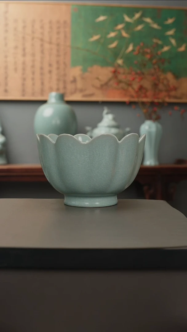 原产地原矿    冰花莲花温碗