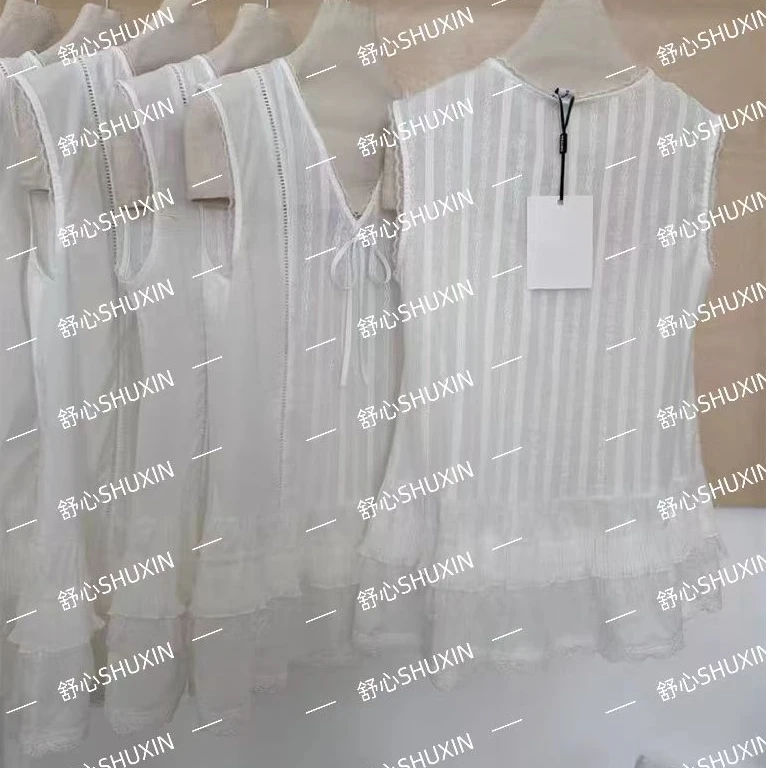 【舒心】蕾丝蛋糕下摆无袖背心裙叠穿设计小众吊带CLSX-365