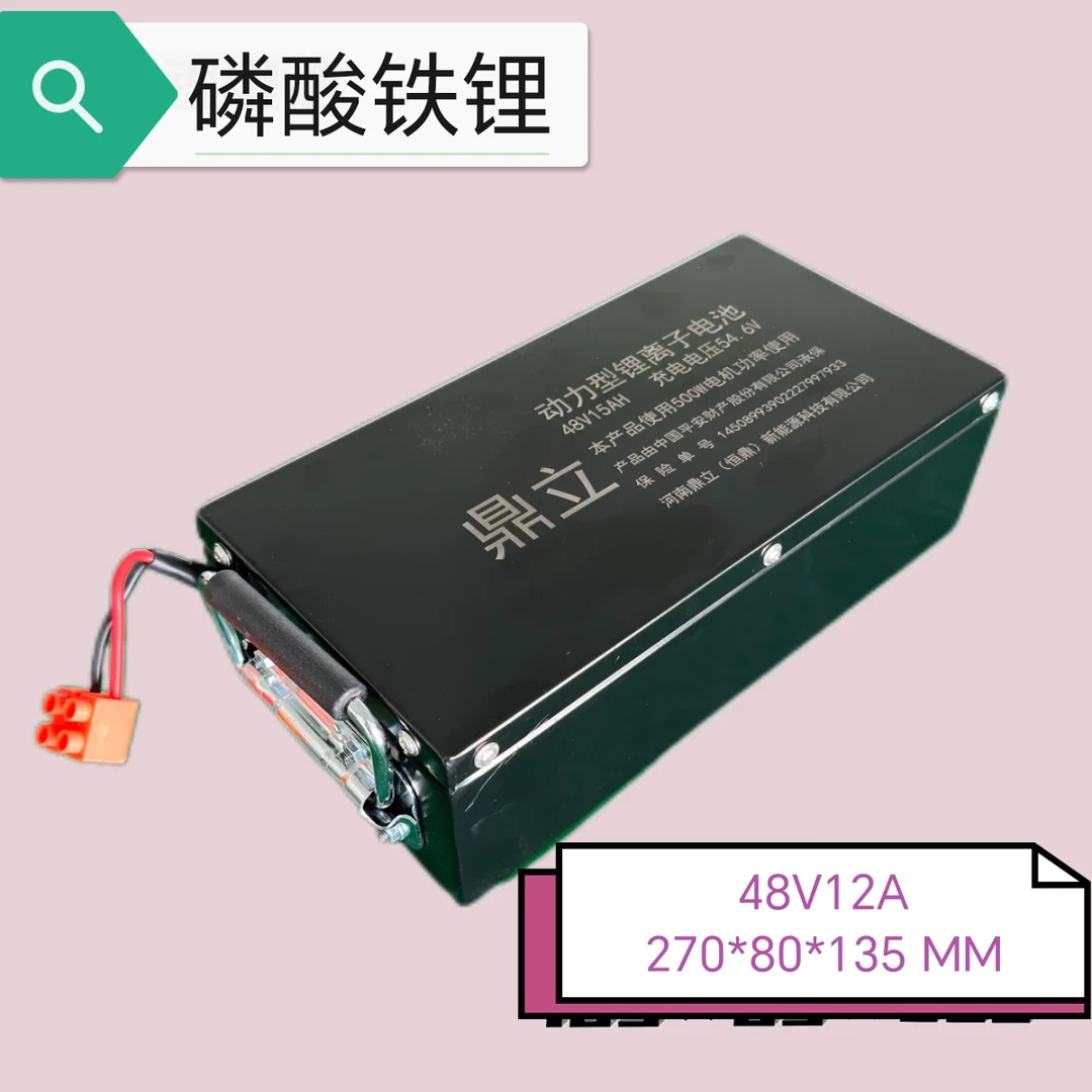 鼎立 磷酸铁锂+充电器 48V12AH 270*80*135MM