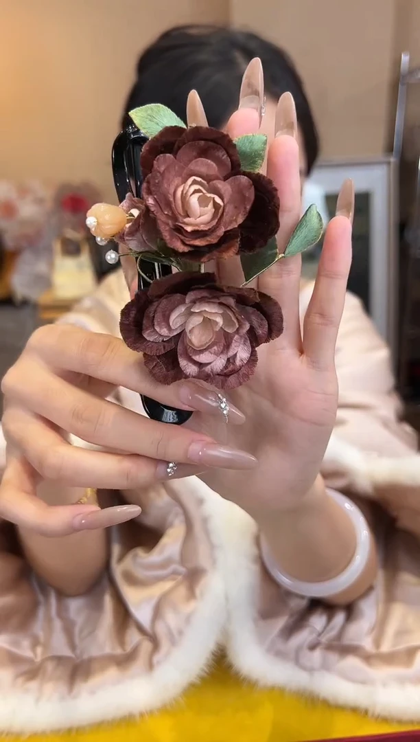 刺绣非遗绒花（发饰）