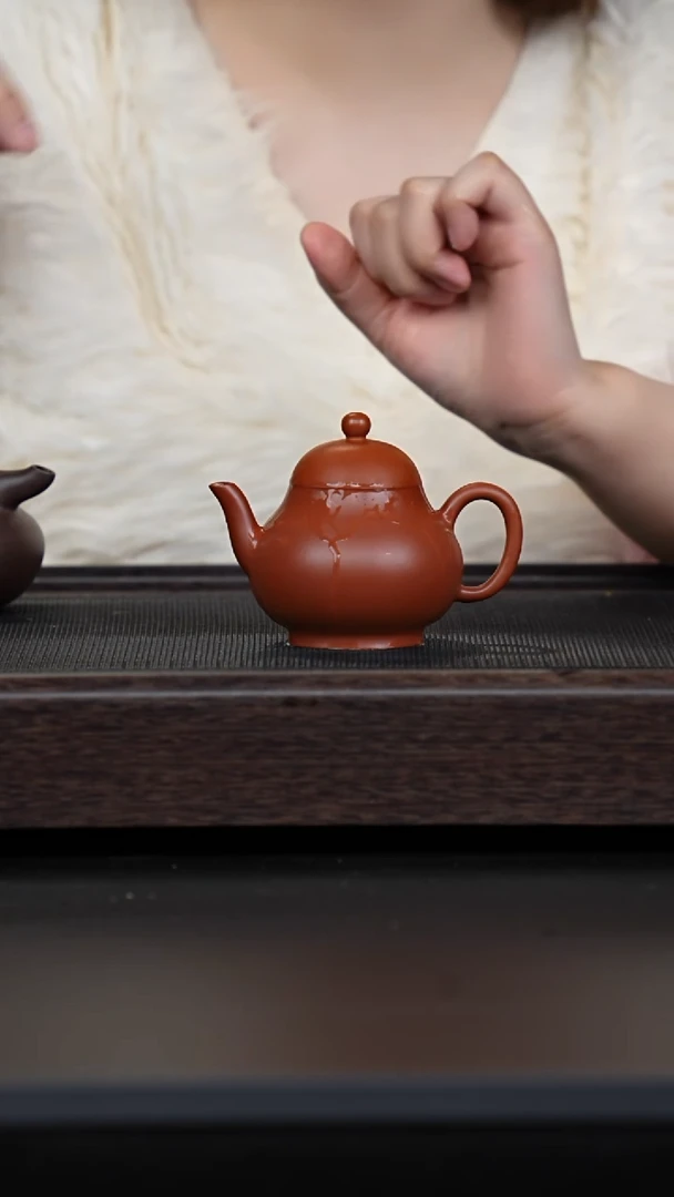 【闪购商品】紫砂茶壶微瑕-生砂本山朱泥大红袍梨形