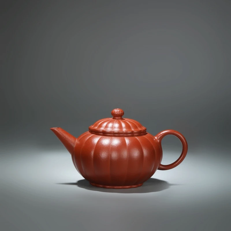 观一茶物 | 九瀚·手制大红袍黑骨烧菊球水平105ml独孔紫砂壶