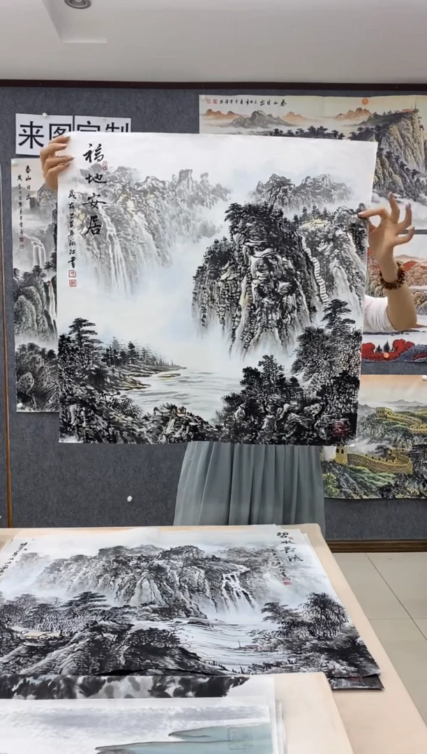 国画福利！沈泳江手绘 四尺斗方68*68cm