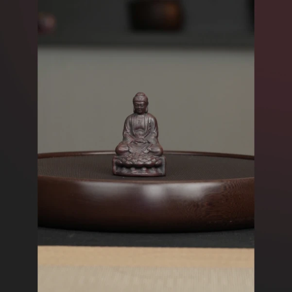 原矿紫砂大佛茶宠摆件