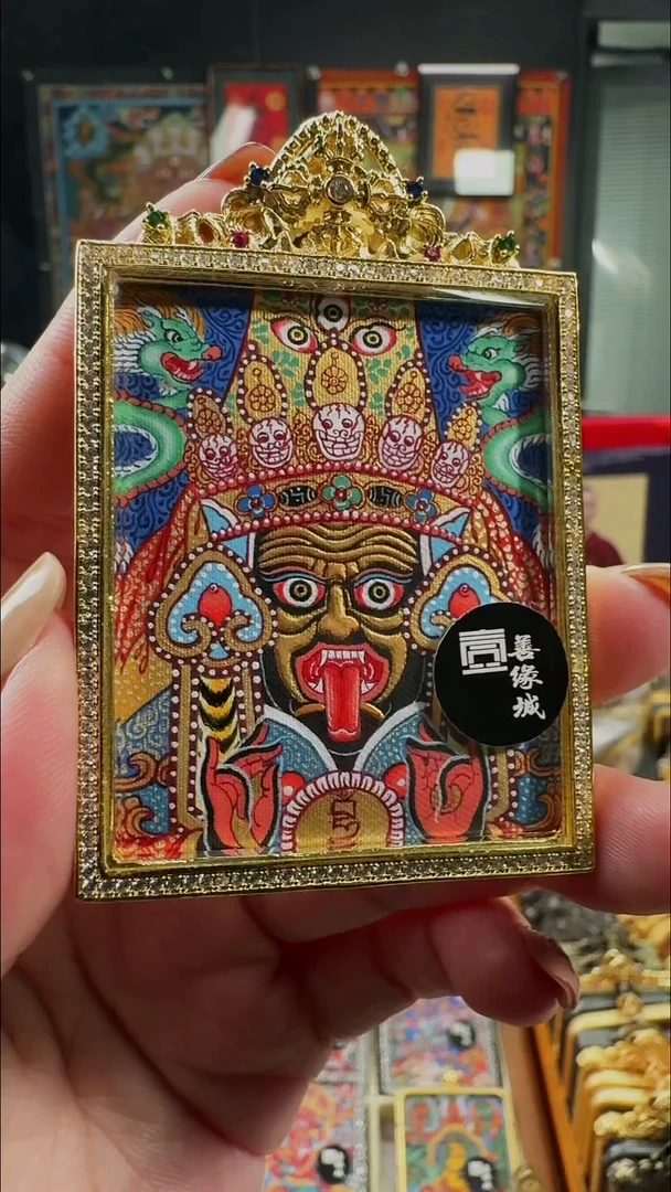 吊坠壹善缘城手绘唐卡扎基