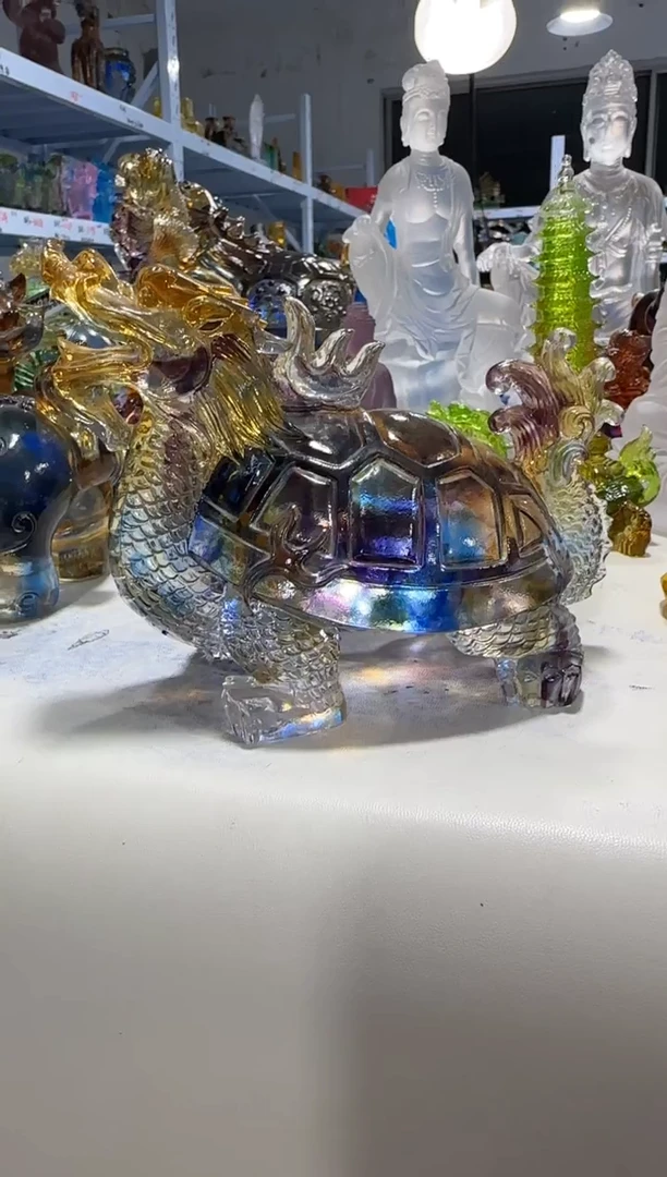 手工艺品琉璃312 手工艺品琉璃微瑕  龙龟 纯手工古法琉璃