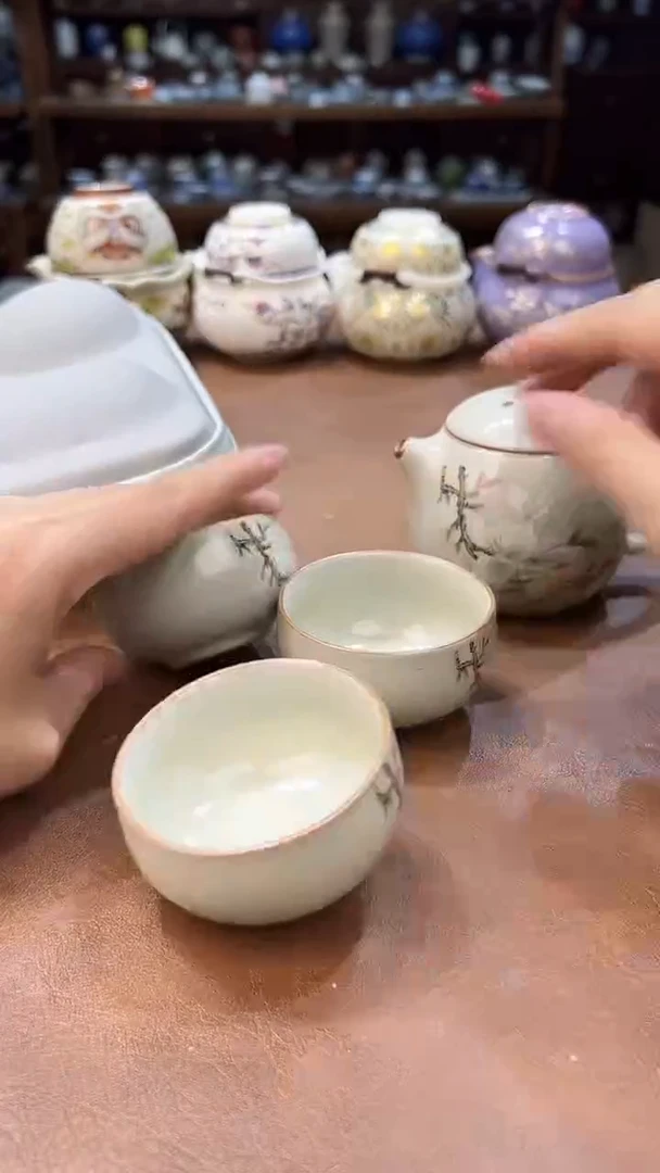 真的很便宜超好看会开片的旅行茶具