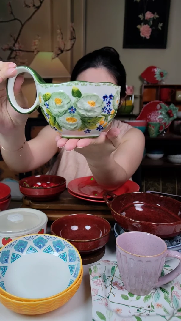 陶瓷O把杯  波兰茉莉 一只装