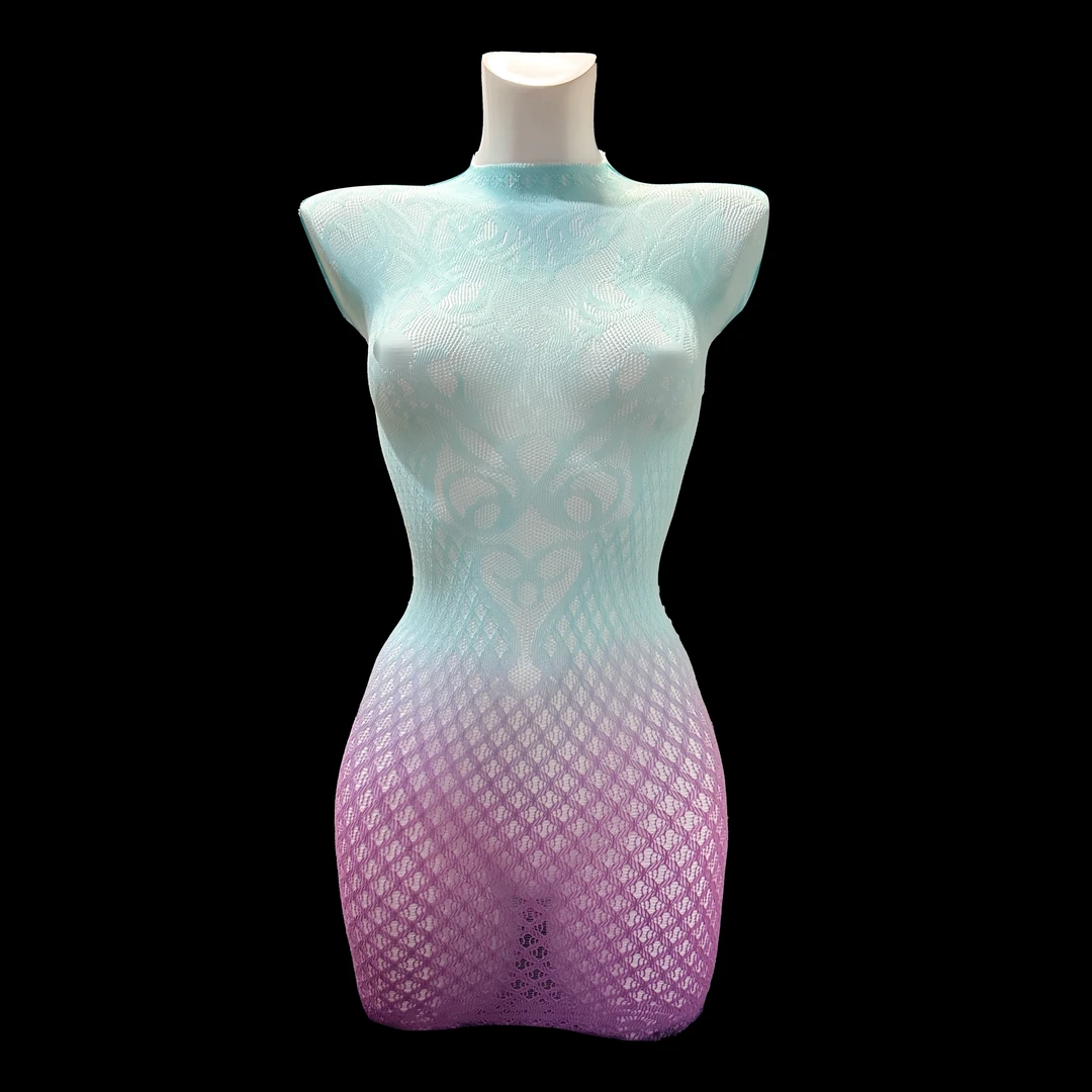 【贝罗 Bello】渐变针织修身长袖泳装式外搭罩衣