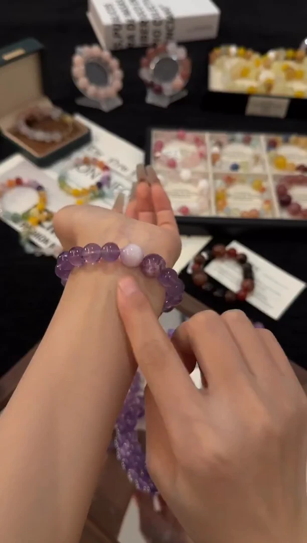 合金手链水晶紫水晶x2749