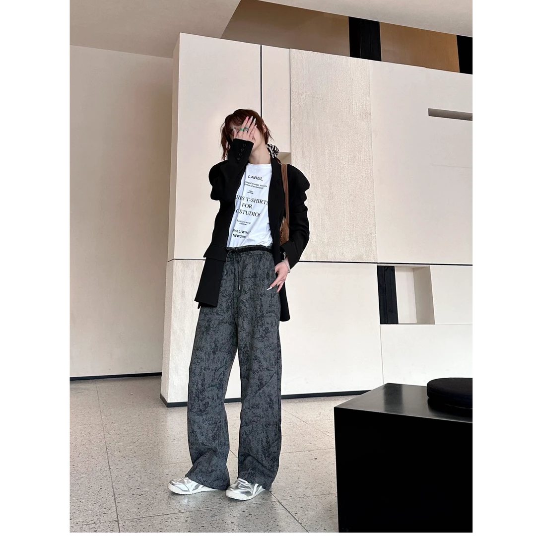 【李李专属】小弯刀花灰裤8555