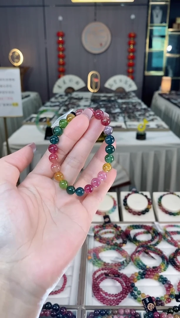 未镶嵌老矿碧玺单圈手串8mm+碧玺多样性发货一条hon