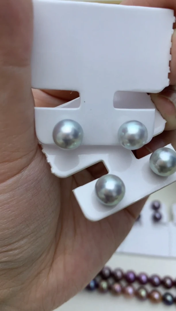 银S925镶嵌耳饰海水珍珠q60 多样性发其一