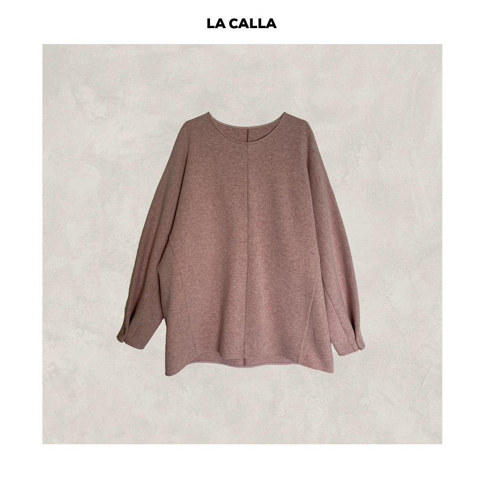 沈球球【粉色卫衣】粉色气质套头绒绒毛呢感针织时尚卫衣