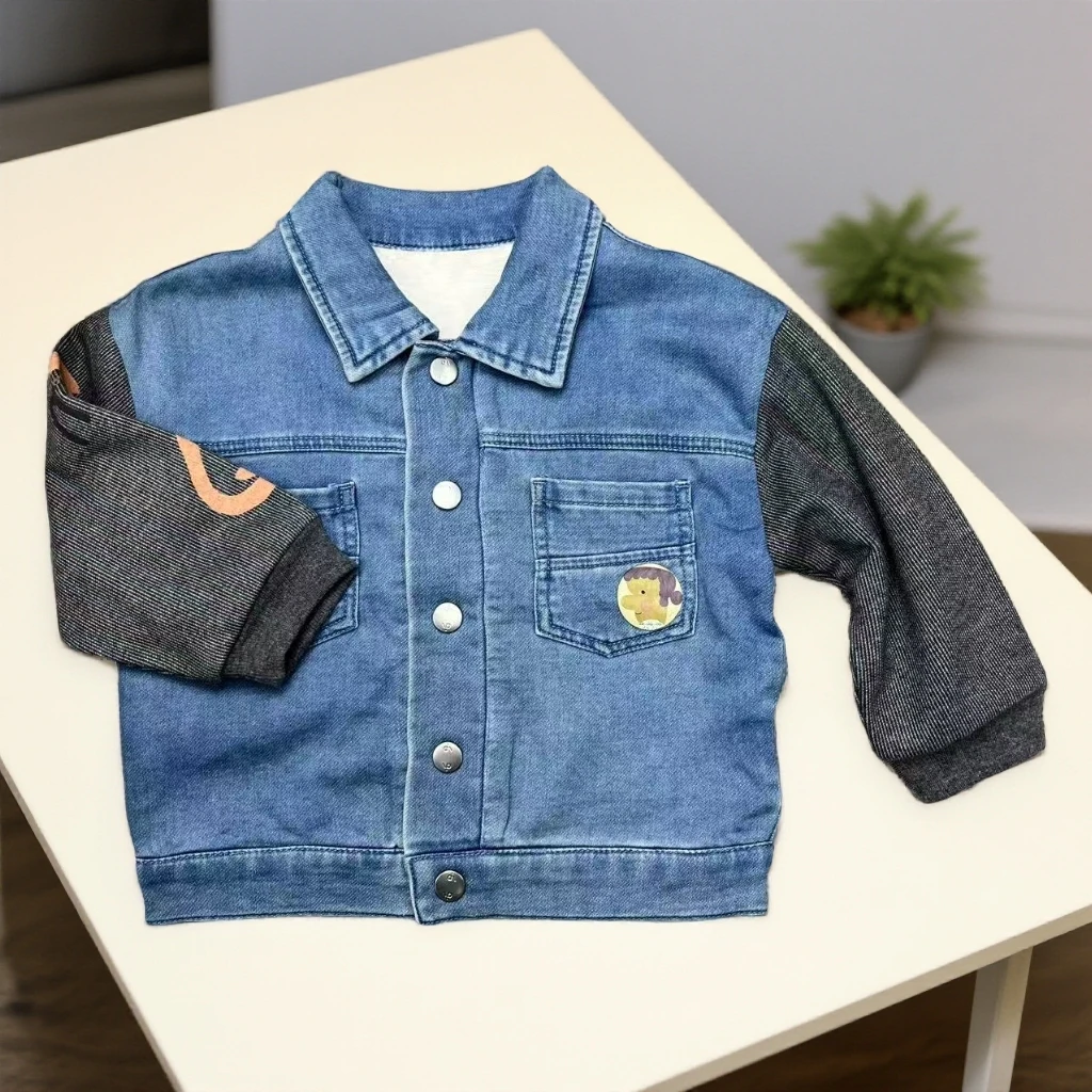 爱麻麻9031514小宝宝潮牌服装男童加绒牛仔外套痞帅个性潮牌童装